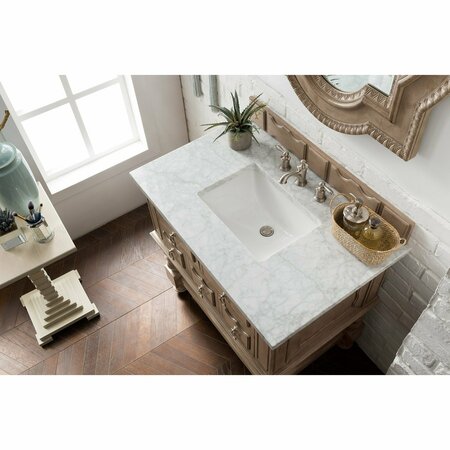 James Martin Vanities Castilian 36in Single Vanity, Empire Gray w/ 3 CM Carrara Marble Top 160-V36-EG-3CAR